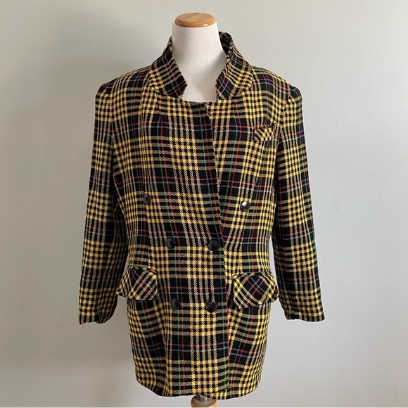 Vintage Oversized wool Blazer Jacket 12 made in USA academia 90s clueless preppy - Picture 2 of 8